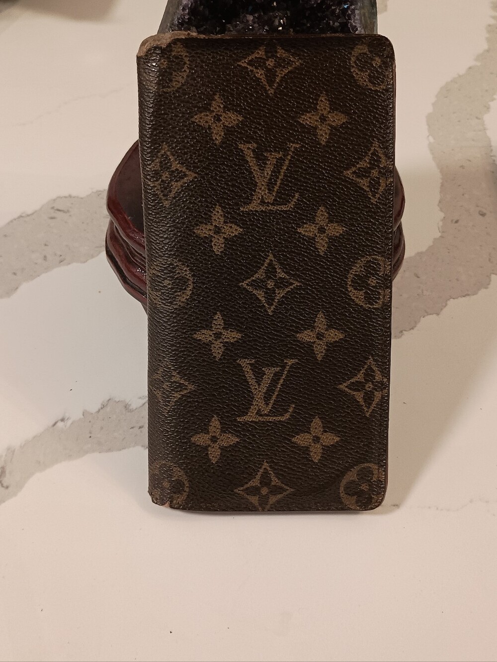 AUTHENTIC Louis Vuitton Monogram Porte Valeurs Cartes Checkbook